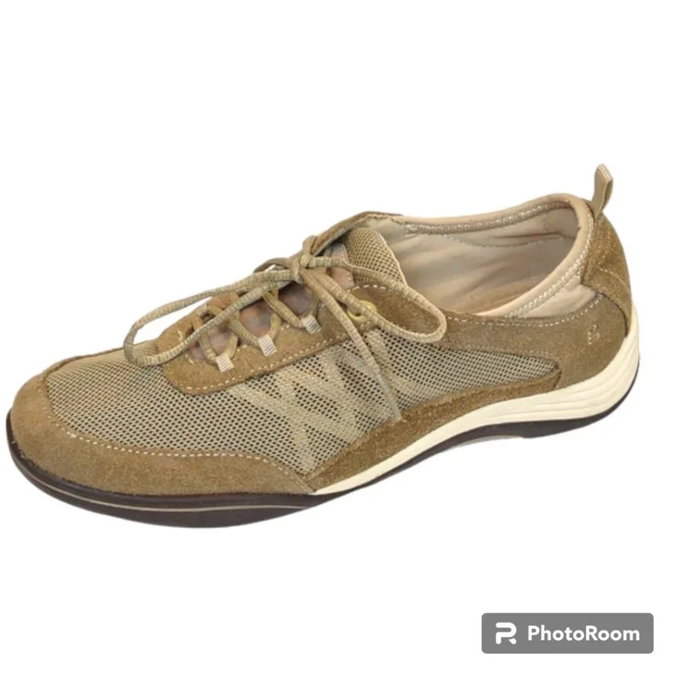 Grasshopper Ortholite Explore Tan Suede & Lace Mesh Lace-up Sneakers